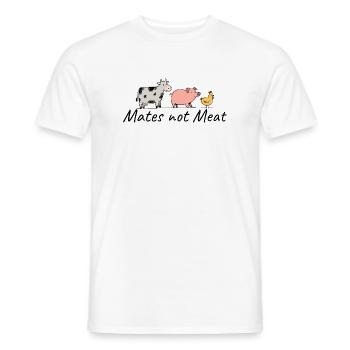 Vegan Mates, pas Meat Animal Love - T-shirt homme - blanc - Devant - AI Model Male 178 dark (178cm)