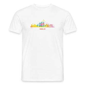 Skyline Bunt Berliner Stadtbild Berlin - Männer T-Shirt - Weiß - Vorne - AI Model Male 178 dark (178cm)