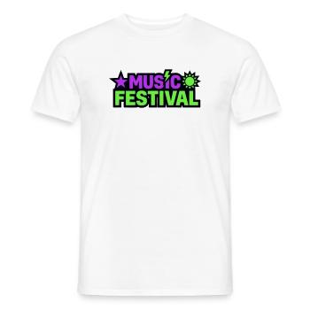Graphique de lettrage pour festivals de musique - T-shirt homme - blanc - Devant - AI Model Male 178 dark (178cm)