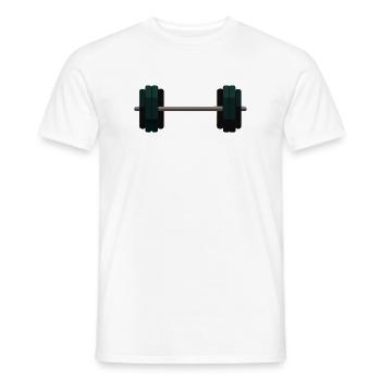 Barbell Dumbbell - Men's T-Shirt - white - Front - AI Model Male 178 dark (178cm)
