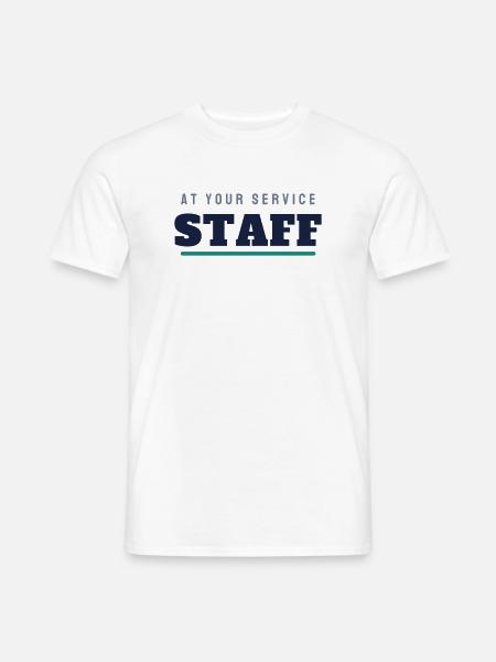 Staff College Schriftzug - Mitarbeiter Team - Männer T-Shirt - Weiß
