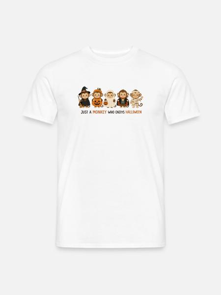 Halloween-Affe - Männer T-Shirt - Weiß