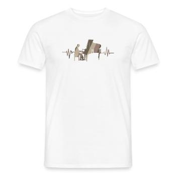 Pianist am Flügel mit Herzschlag - Männer T-Shirt - Weiß - Vorne - AI Model Male 178 dark (178cm)
