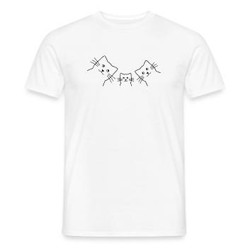 Chats de la famille des chats - T-shirt homme - blanc - Devant - AI Model Male 178 dark (178cm)