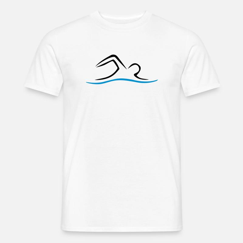 SCHWIMMEN - Männer T-Shirt - Weiß