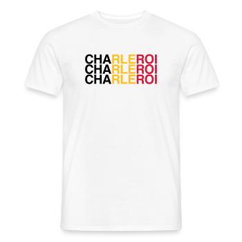 CHARLEROI Belgium Belgium Flag - Men's T-Shirt - white - Front - AI Model Male 178 dark (178cm)