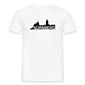 Nuremberg - roil © - Nuremberg avec la silhouette - T-shirt homme - blanc - Devant - AI Model Male 178 dark (178cm)
