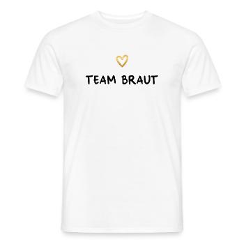 Équipe mariée coeur doré enterrement de vie de garçon - T-shirt homme - blanc - Devant - AI Model Male 178 dark (178cm)