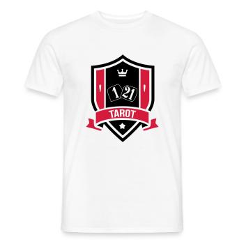 Tarot / Cartes / Jeu / Jouer / Joueur / Gaming - Men's T-Shirt - white - Front - AI Model Male 178 dark (178cm)
