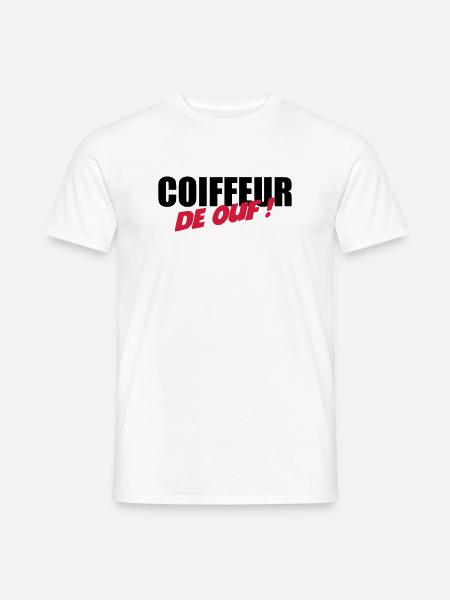 Coiffure / Coiffeur / Coiffeuse / Mode / Cheveux - T-shirt homme - blanc