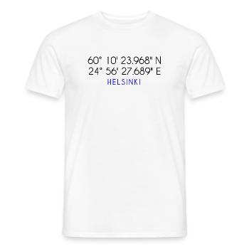 Coordonnées d'Helsinki - T-shirt homme - blanc - Devant - AI Model Male 178 dark (178cm)