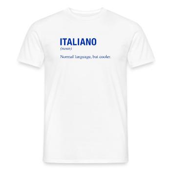 ITALIAN Language Italienisch sprechen Italien - Männer T-Shirt - Weiß - Vorne - AI Model Male 178 dark (178cm)
