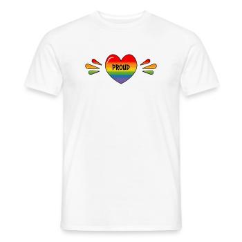 Rainbow LGBT Proud Heart - Men's T-Shirt - white - Front - AI Model Male 178 dark (178cm)