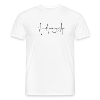 Cafe Symbol coffee herzschlag kaffee one line icon - Männer T-Shirt - Weiß - Vorne - AI Model Male 178 dark (178cm)