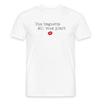Une baguette s'il vous plait! - Little French - Men's T-Shirt - white - Front - AI Model Male 178 dark (178cm)
