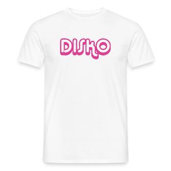 DISKO Nicki - Männer T-Shirt - Weiß - Vorne - AI Model Male 178 dark (178cm)