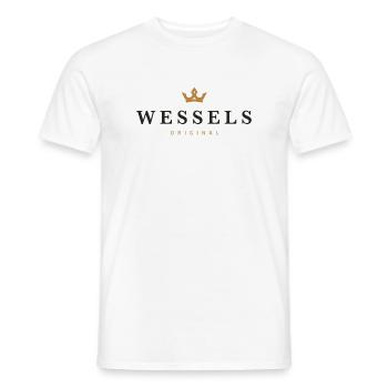Logo original de la famille Wessels - T-shirt homme - blanc - Devant - AI Model Male 178 dark (178cm)