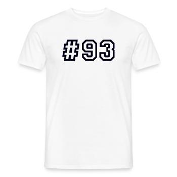 1993 Hashtag 93 - Men's T-Shirt - white - Front - AI Model Male 178 dark (178cm)