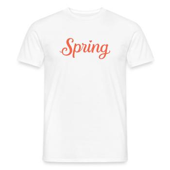 Spring lettering in a playful style - Men's T-Shirt - white - Front - AI Model Male 178 dark (178cm)