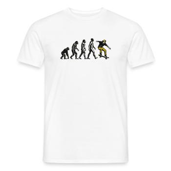Evolution Skateboarder – Grunge Skate Design - Männer T-Shirt - Weiß - Vorne - AI Model Male 178 dark (178cm)