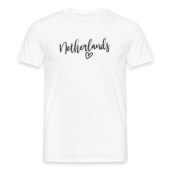 Netherlands Heart Women's Love Netherlands - Men's T-Shirt - white - Front - AI Model Male 178 dark (178cm)