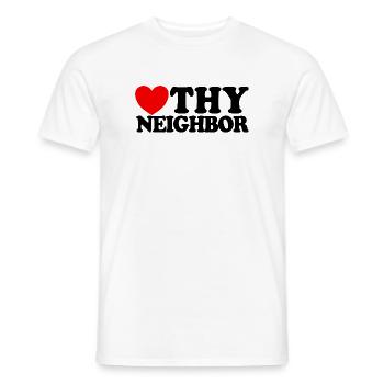 Aimez votre prochain – Foi chrétienne – Jésus - T-shirt homme - blanc - Devant - AI Model Male 178 dark (178cm)