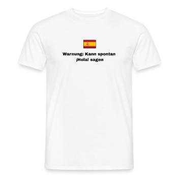 Spanien Flagge, Schwarze Schrift - Männer T-Shirt - Weiß - Vorne - AI Model Male 178 dark (178cm)