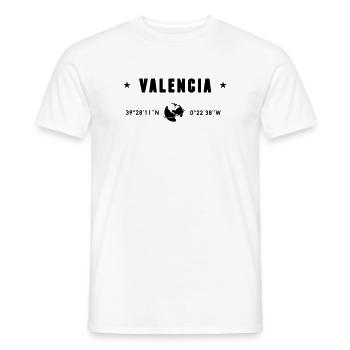Valencia Spain Gps Coordinates Globe - Men's T-Shirt - white - Front - AI Model Male 178 dark (178cm)
