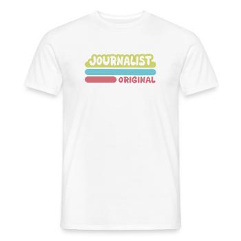 Saying journalist - Men's T-Shirt - white - Front - AI Model Male 178 dark (178cm)