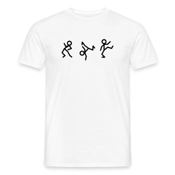 Tanzende Strichmännchen - Männer T-Shirt - Weiß - Vorne - AI Model Male 178 dark (178cm)