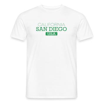 America California San Diego - Men's T-Shirt - white - Front - AI Model Male 178 dark (178cm)