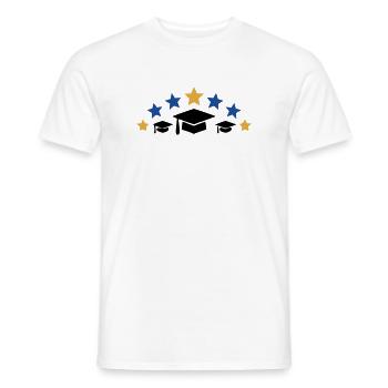 Doktorhuete Sterne Abschluss Logo - Männer T-Shirt - Weiß - Vorne - AI Model Male 178 dark (178cm)