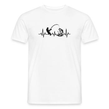 Angeln Herzschlag EKG Angler Silhouette - Männer T-Shirt - Weiß - Vorne - AI Model Male 178 dark (178cm)