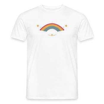 Pastellregenbogen mit Sternen - Männer T-Shirt - Weiß - Vorne - AI Model Male 178 dark (178cm)