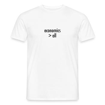 L’économie est meilleure que tout - T-shirt homme - blanc - Devant - AI Model Male 178 dark (178cm)