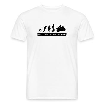natural born biker - T-shirt homme - blanc - Devant - AI Model Male 178 dark (178cm)