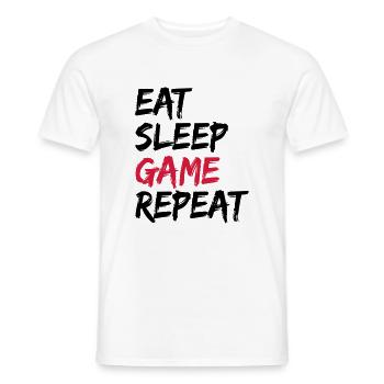 Manger dormir dormir répéter cadeau - T-shirt homme - blanc - Devant - AI Model Male 178 dark (178cm)