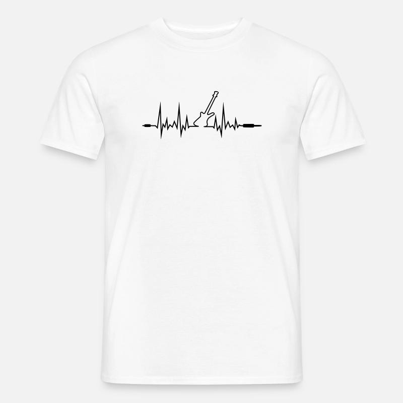 Wave Gitarre mit Klinkenstecker-Enden - Männer T-Shirt - Weiß