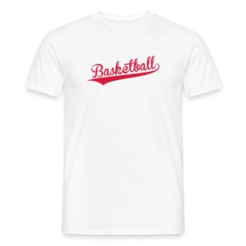 Basketball - Basket Ball - Game - Sport - Player - Men's T-Shirt - white - Front - AI Model Male 178 dark (178cm)