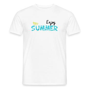 Genieße den Sommer - Limette cool Sommer Geschenk - Männer T-Shirt - Weiß - Vorne - AI Model Male 178 dark (178cm)