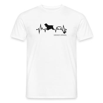 Cocker Spaniel Heartbeat Pulse ECG Cadeau pour chien - T-shirt homme - blanc - Devant - AI Model Male 178 dark (178cm)