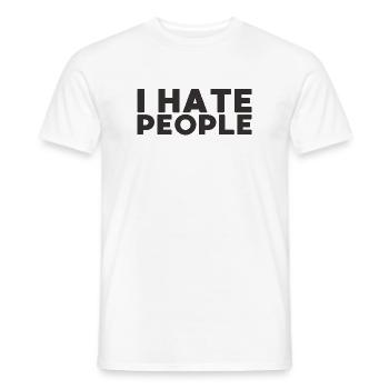 Ich hasse Menschen - Männer T-Shirt - Weiß - Vorne - AI Model Male 178 dark (178cm)