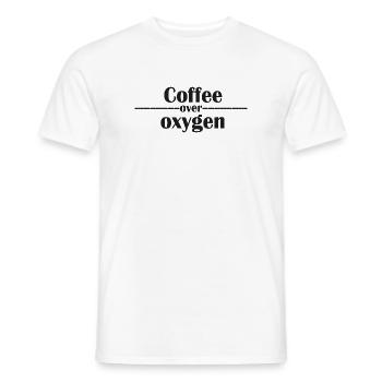 Coffee Over Oxygen Typography - Men's T-Shirt - white - Front - AI Model Male 178 dark (178cm)