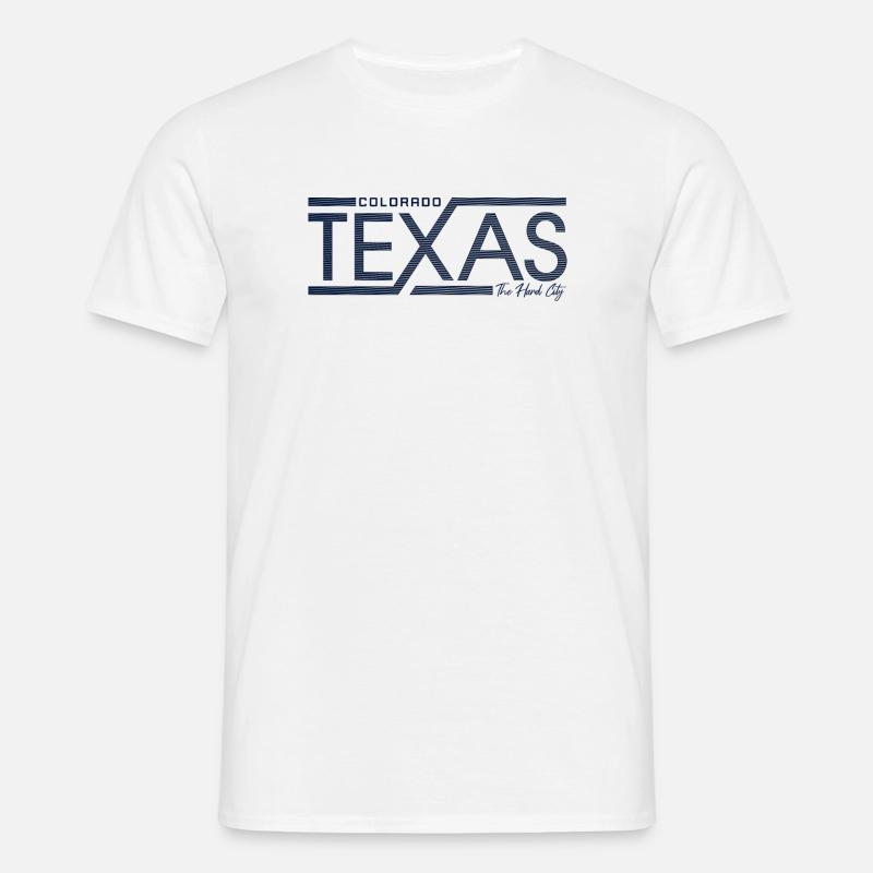 Texas Stripes Retro State Panel - Männer T-Shirt - Weiß