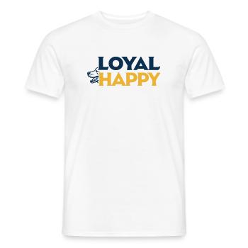 Loyal Happy Dog Emblem - T-shirt homme - blanc - Devant - AI Model Male 178 dark (178cm)