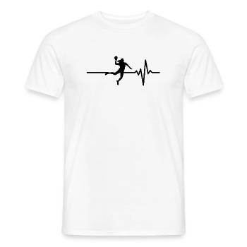 Le handball est ma vie, battement de cœur, Coupe du monde, Championnats d’Europe, DE - T-shirt homme - blanc - Devant - AI Model Male 178 dark (178cm)