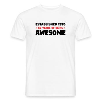 Established 1976 50 Years Awesome Birthday - Men's T-Shirt - white - Front - AI Model Male 178 dark (178cm)
