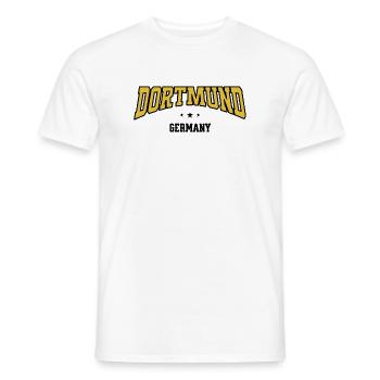 Dortmund Curved Schrift Design - Männer T-Shirt - Weiß - Vorne - AI Model Male 178 dark (178cm)