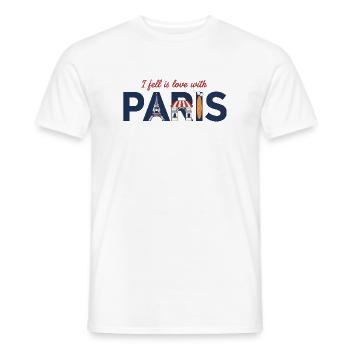 Paris Liebe – Eiffelturm & Baguette Design - Männer T-Shirt - Weiß - Vorne - AI Model Male 178 dark (178cm)