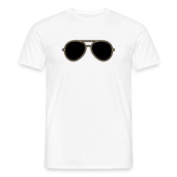 Iconic Gold & Black Aviator Goggles - Men's T-Shirt - white - Front - AI Model Male 178 dark (178cm)